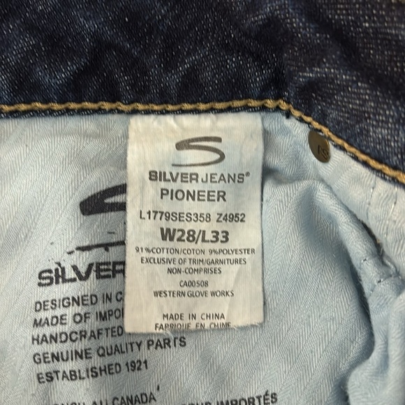 Silver Jeans Pioneer 28 Low Rise Denim Jean Bootcut Y2K Flap Pocket - Picture 4 of 9